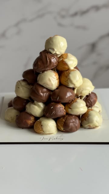 Airy Cream Puffs with Belgian Chocolate Glaze