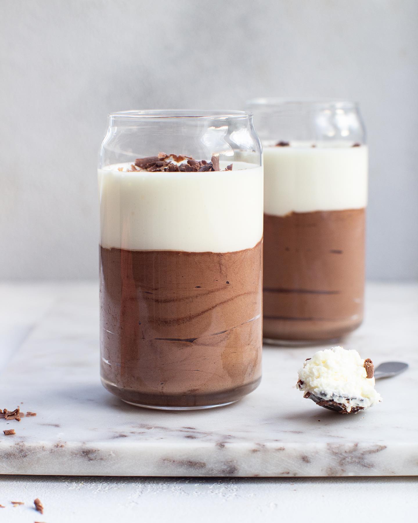 Black & white chocolate mousse dessert