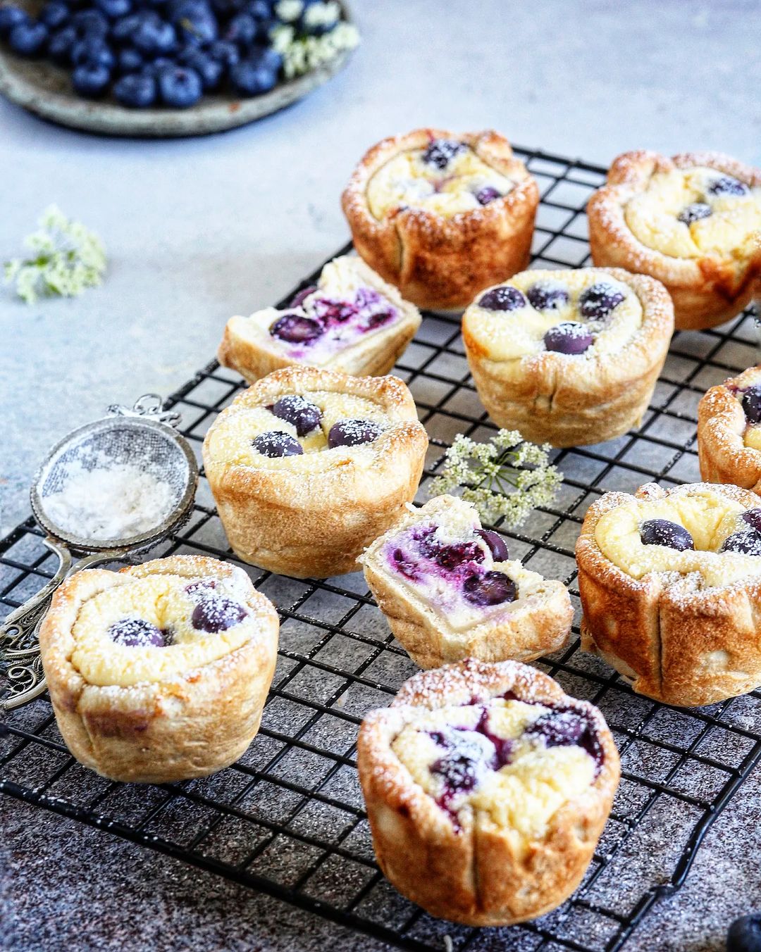 Blueberry and Cottage Cheese Pastries