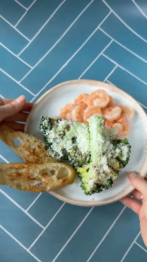 Broccoli with Parmesan and Shrimp Delight