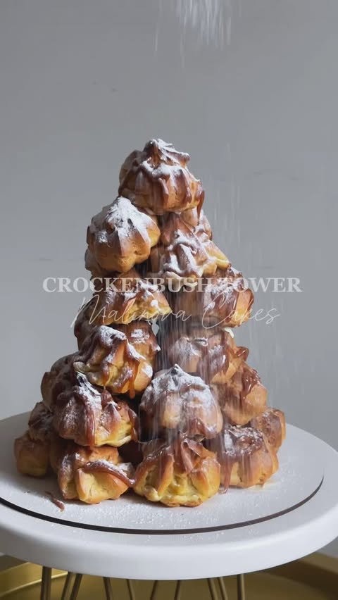 Charming Croquembouche Tower made of Cream Puffs