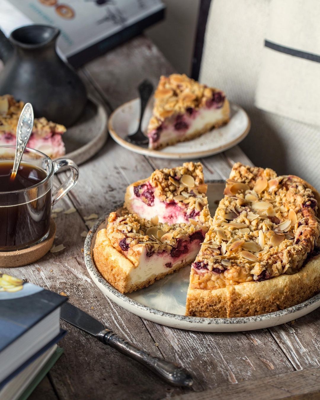 Cherry & sour cream souffle pie