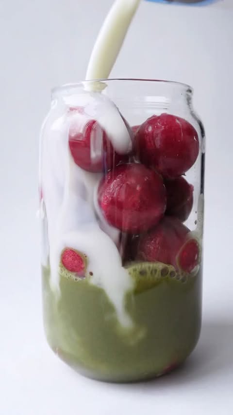 Cherry Bubble Tea with Jelly Balls Recipe