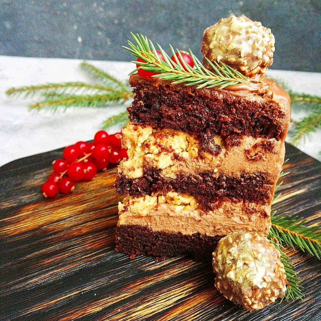 Chocolate ferrero rocher cake