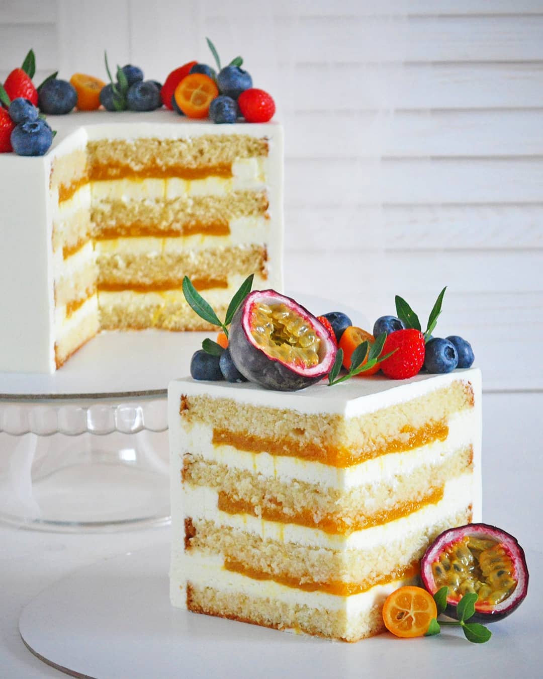 COCONUT, MANGO & PASSIONFRUIT CAKE