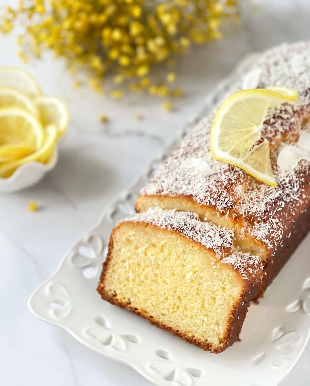 Coconut and lemon pound cake