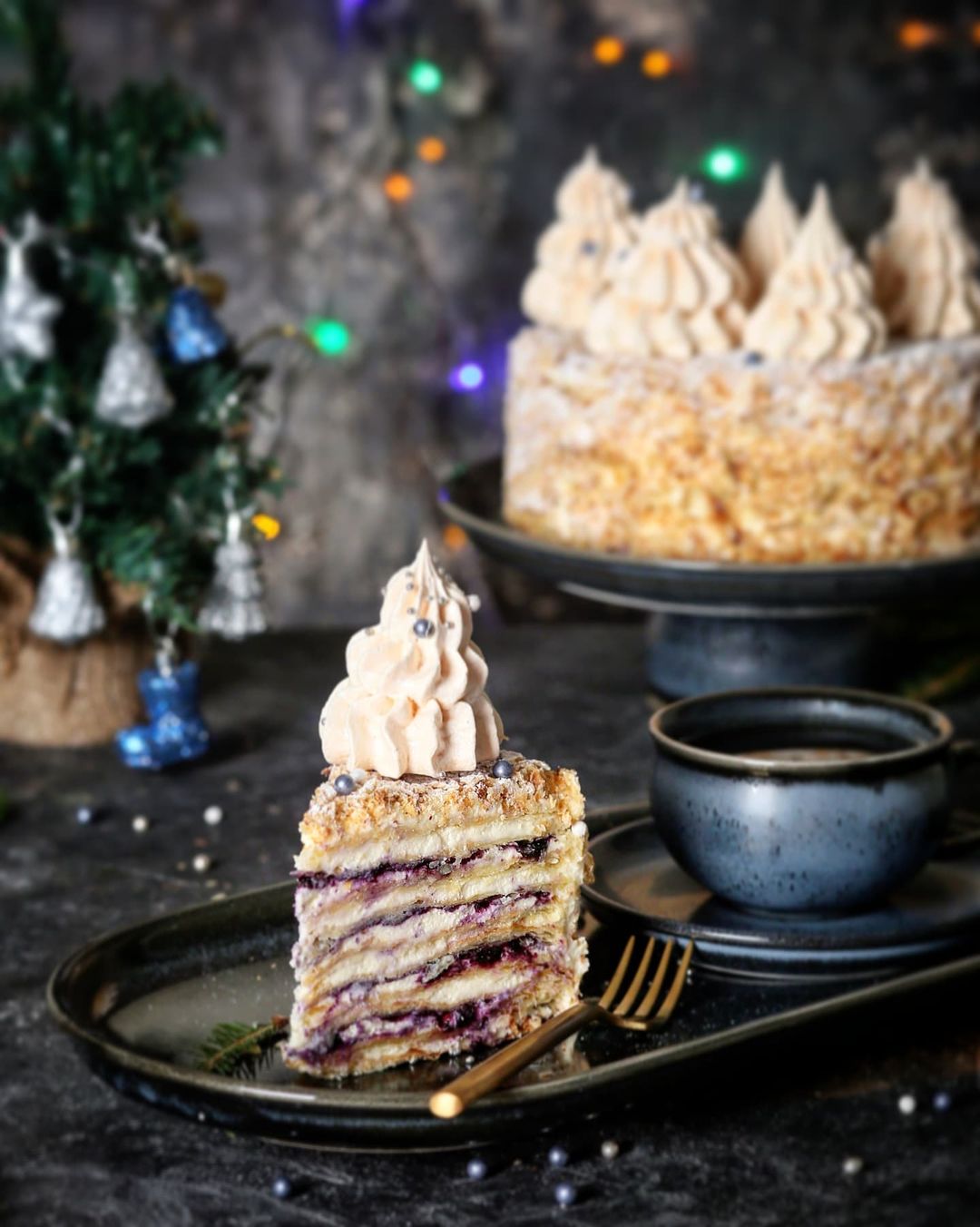 Crispy winter Millefeuille cake