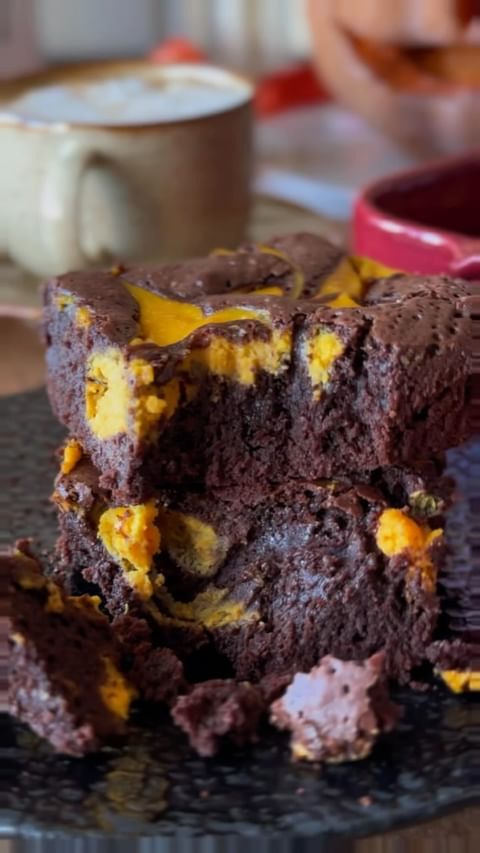 Deliciosos Brownies de Chocolate com Creme de Abóbora