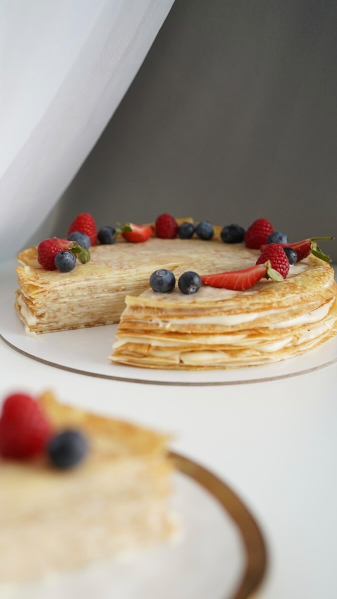 Delectable Crepe Cake with Homemade Cream