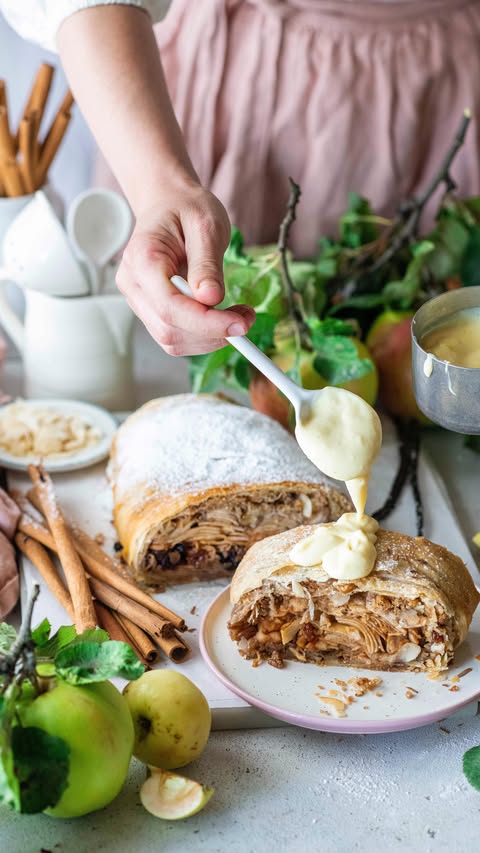 Cómo Hacer Delicioso Rollo de Manzana con Masa Fina