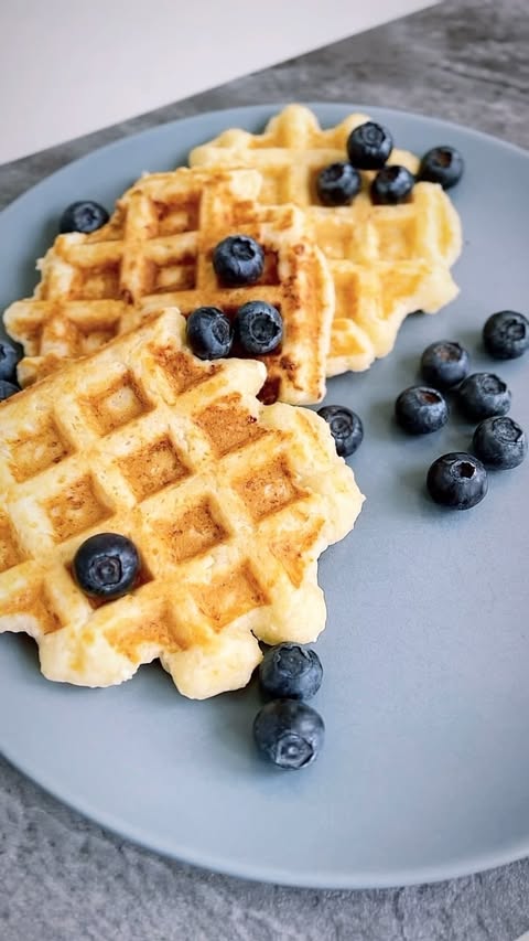 Delicious Belgian Waffles with Cottage Cheese