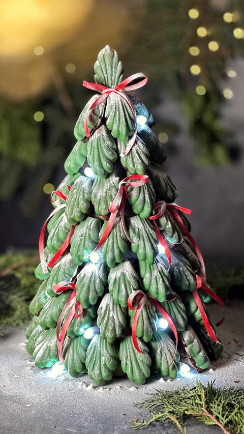 Delicious Christmas Tree Made of Madeleine Cookies