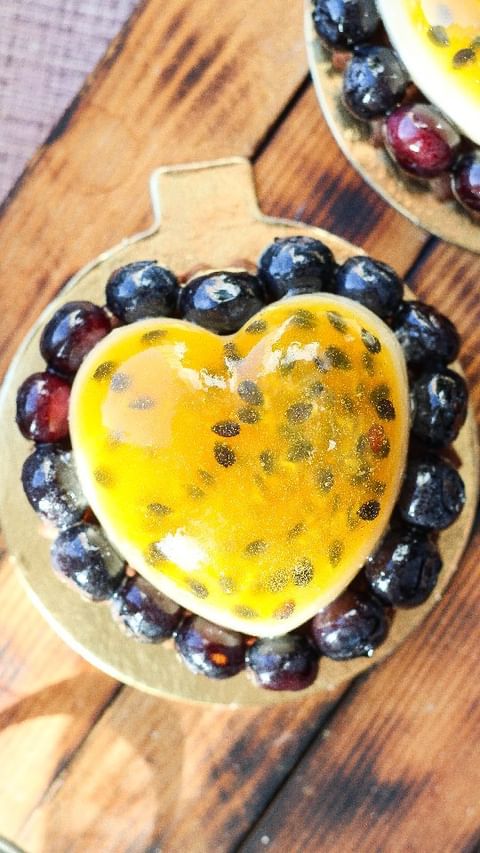 Delicious Lychee and Passionfruit Heart Pastry