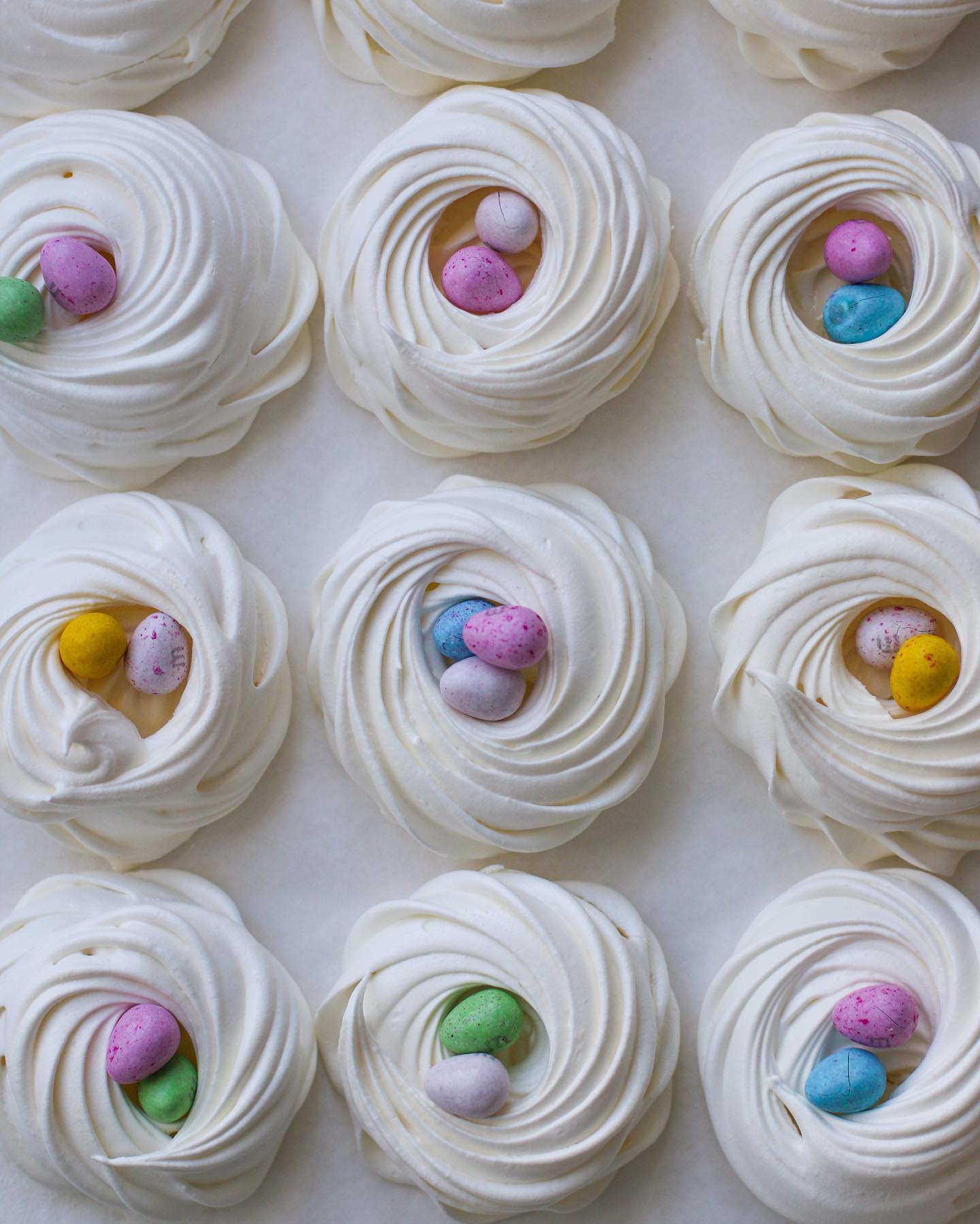 Easter meringue nests