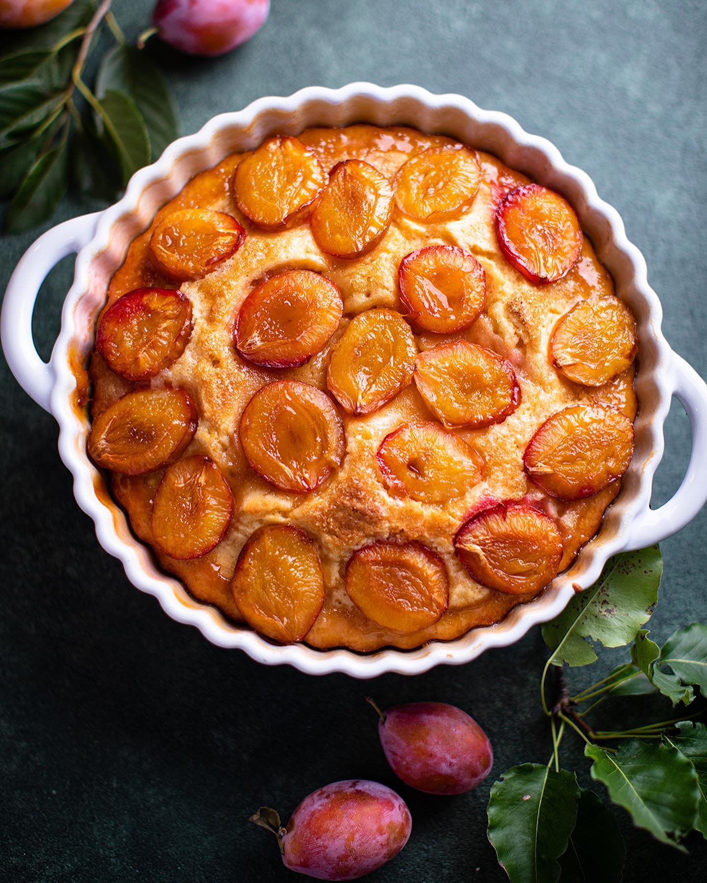 Fragrant plum & lemon pie