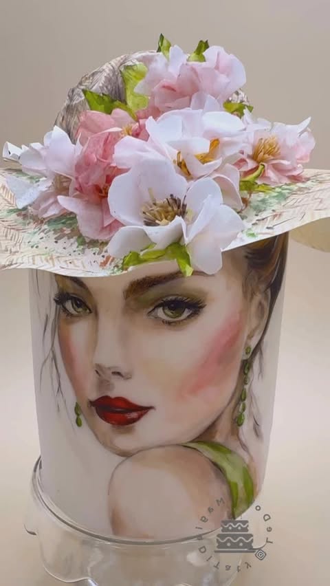 Hand-Painted Cake Decoration with Edible Flowers