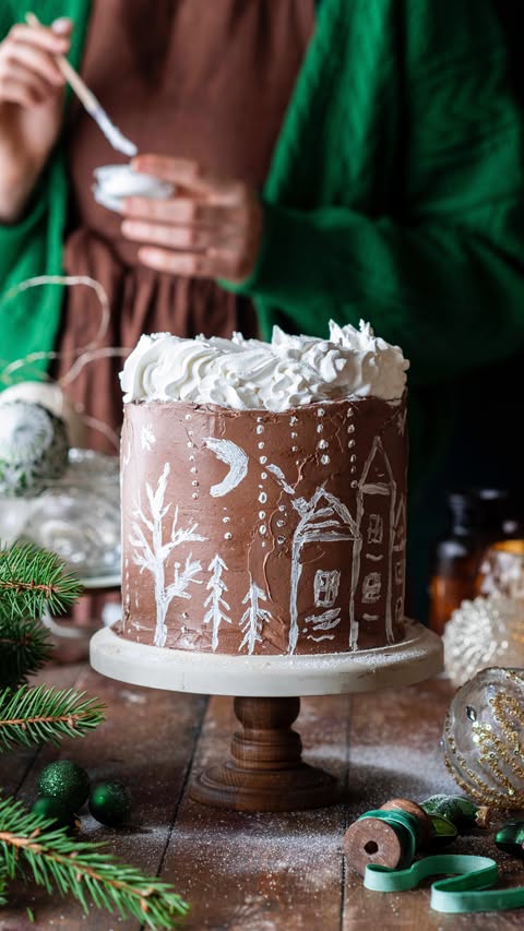 Hand Painted Christmas Cake Recipe