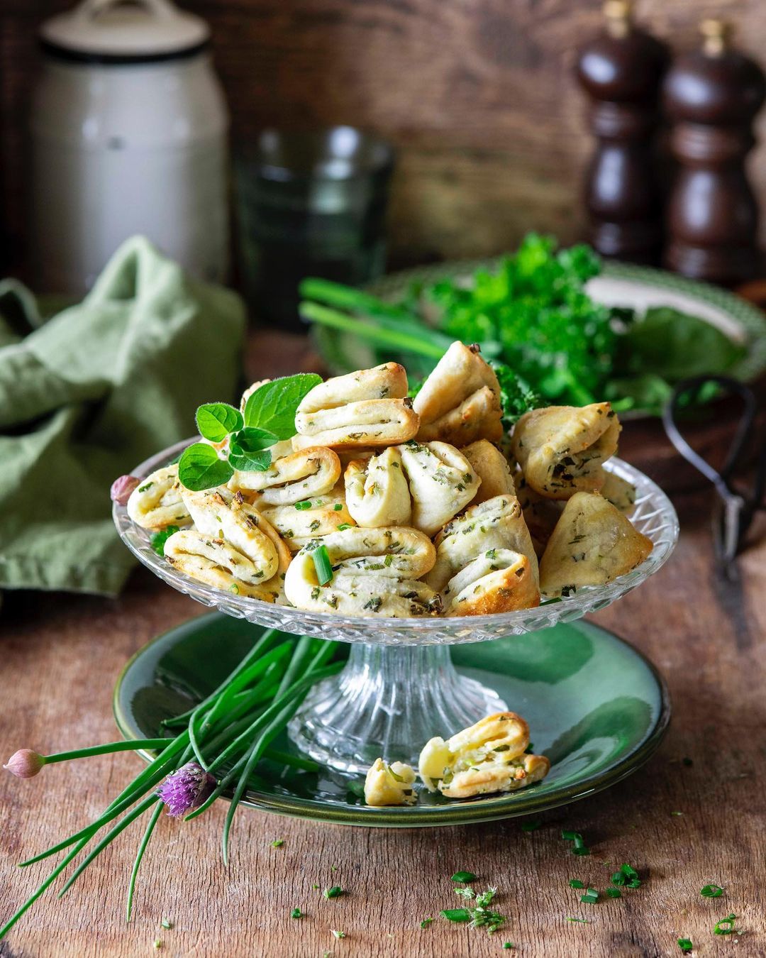 Herbs cottage cheese cookies