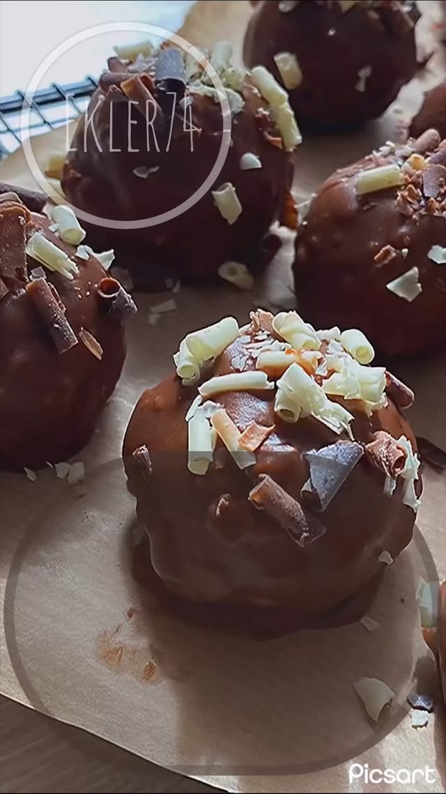 Homemade Truffle Candy with Cherry Filling