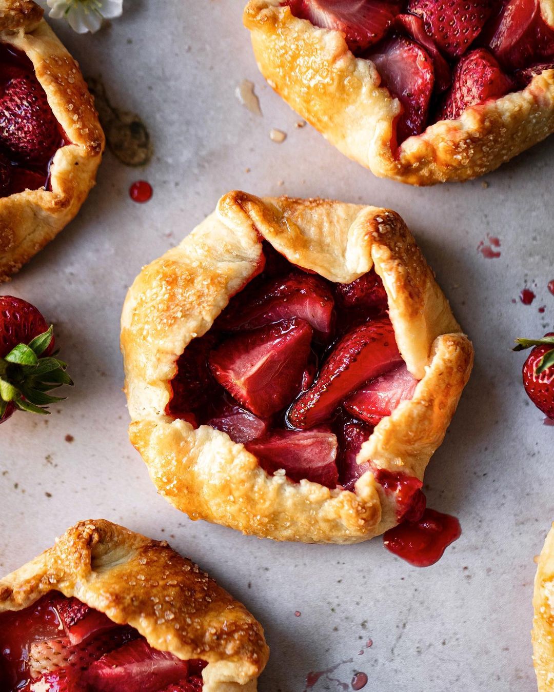 Mini strawberry galettes