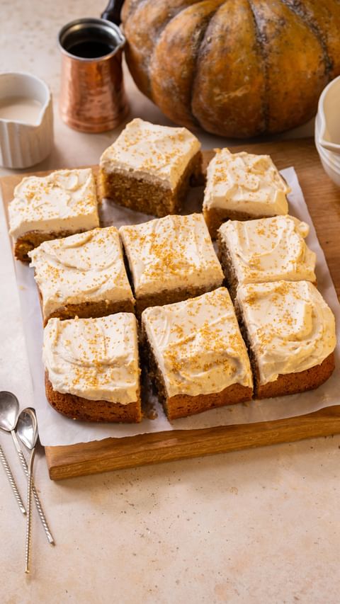 Moist Pumpkin Cake with Coffee Cream Cheese Frosting