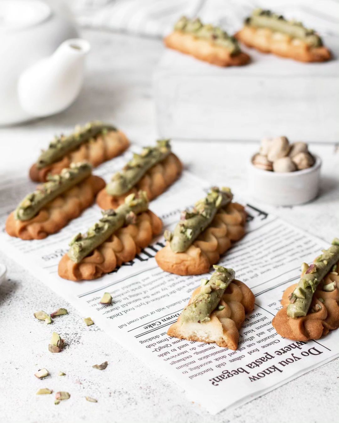 Pistachio Delights with White Chocolate Cream