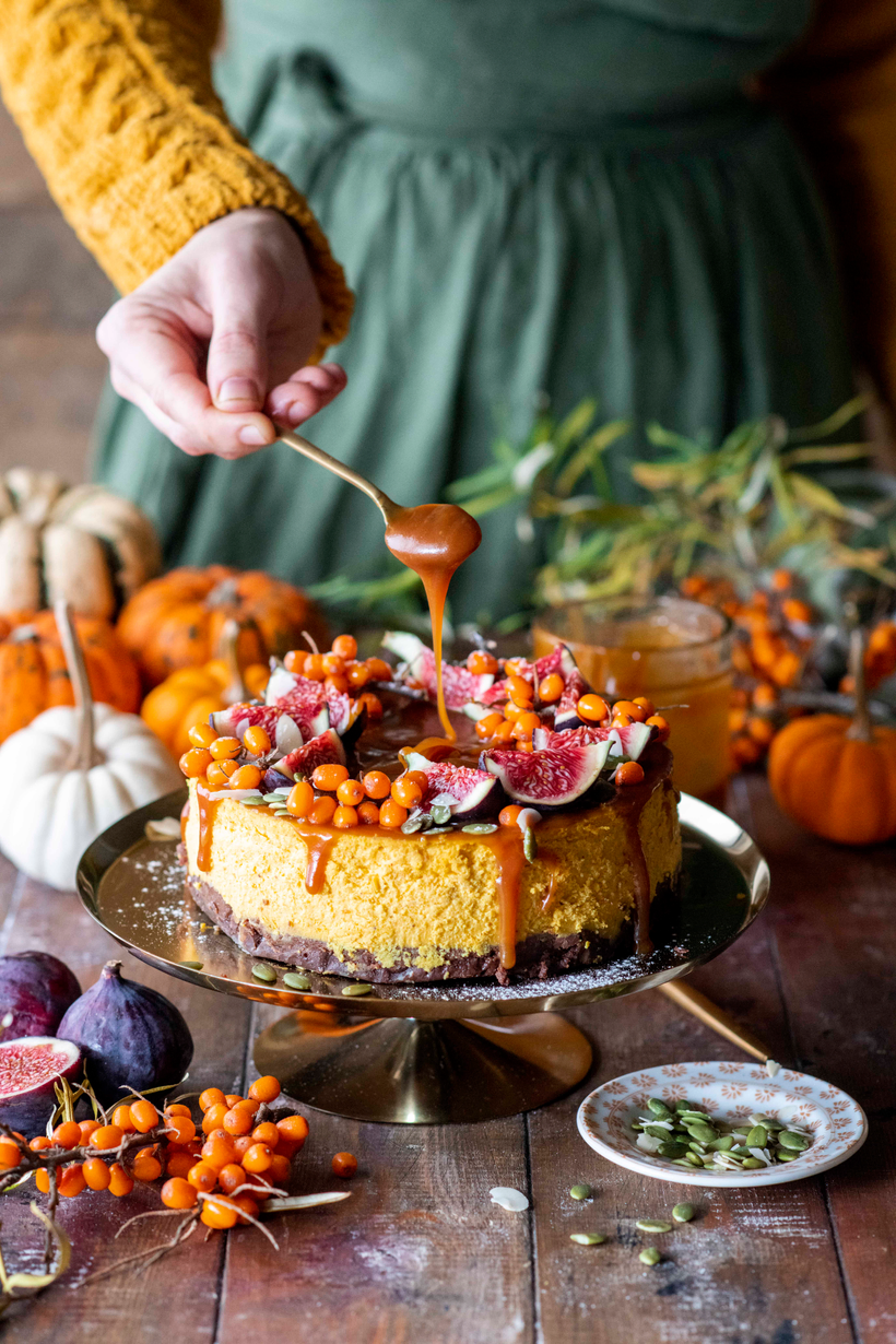 Pumpkin & brownie cheesecake