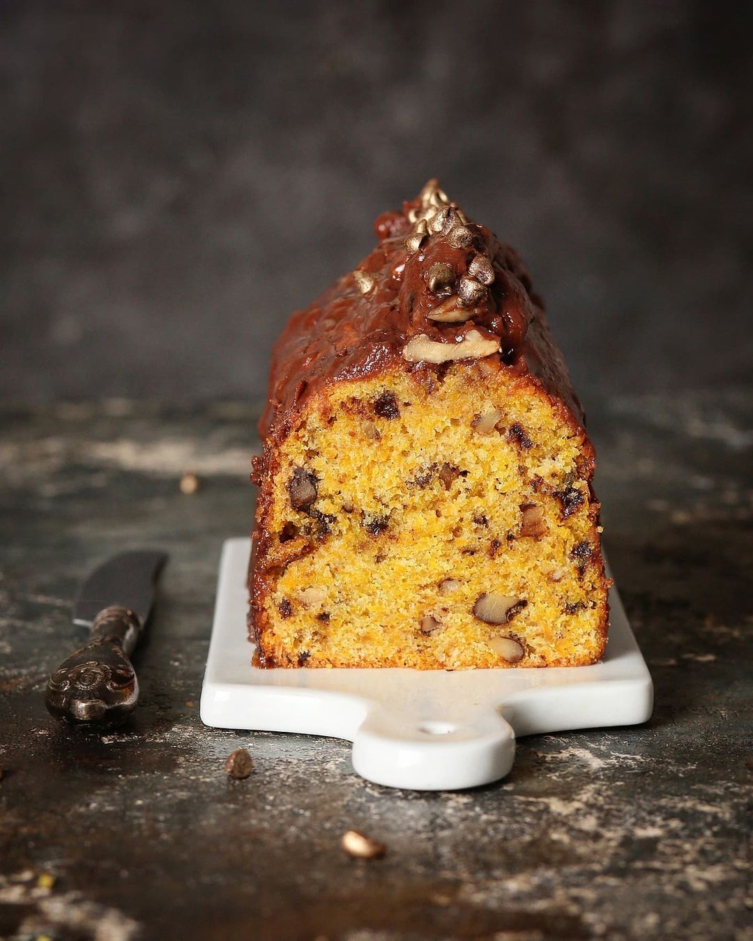 Pumpkin & orange cake with walnuts