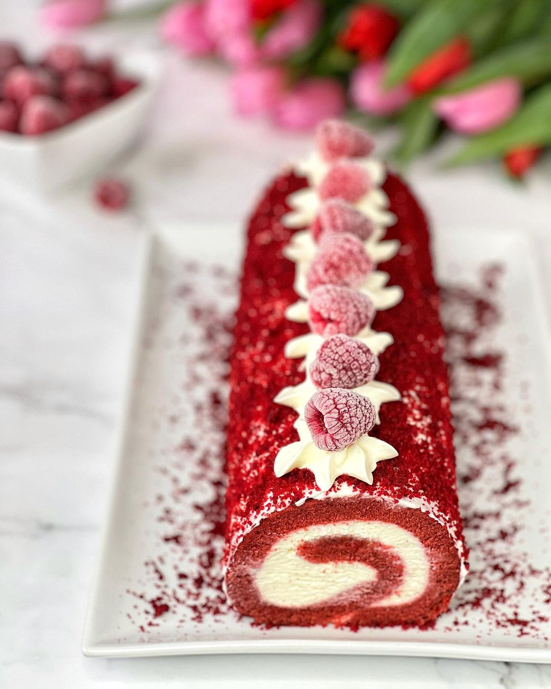 Red velvet swiss roll