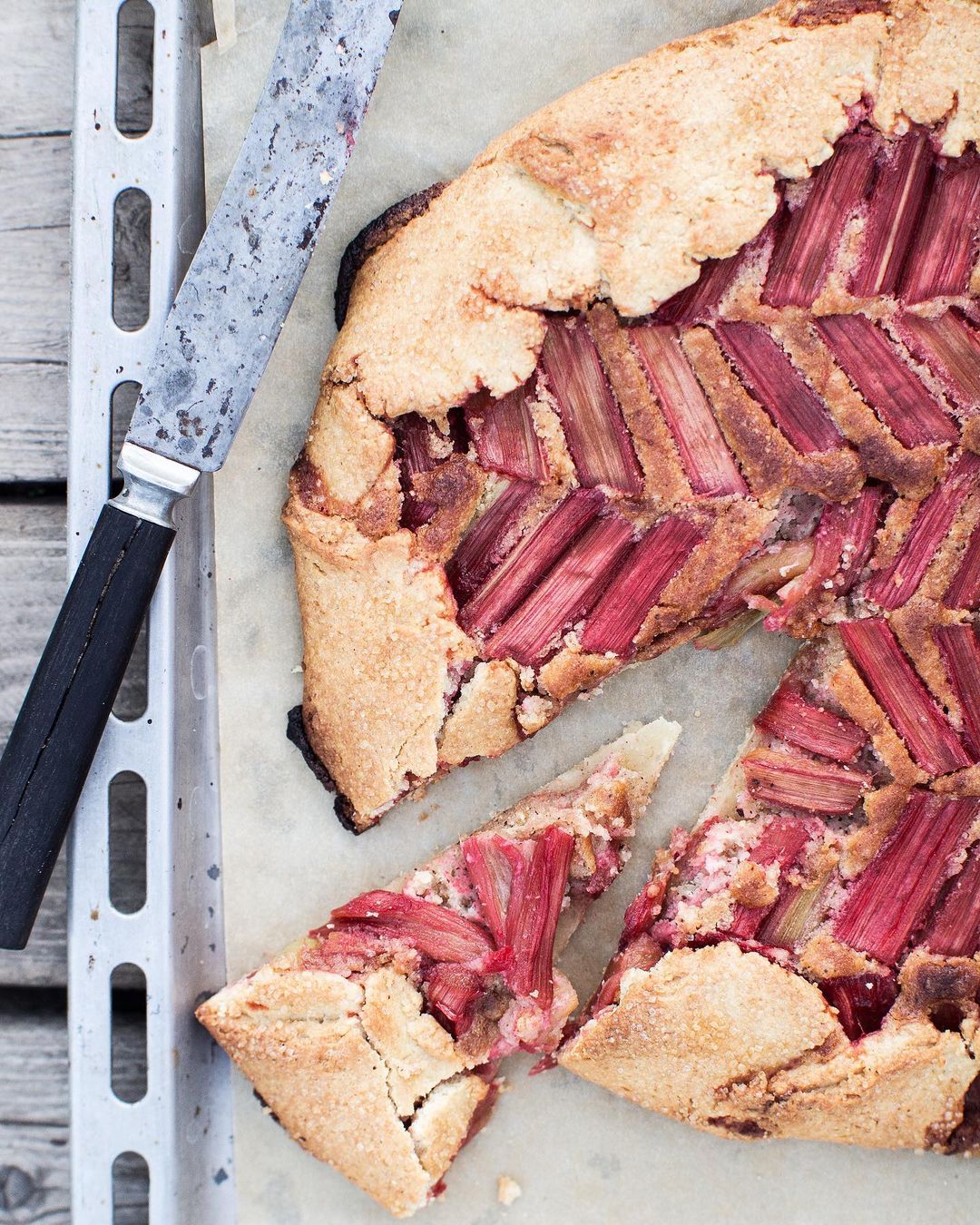 Rhubarb & hazelnut galette