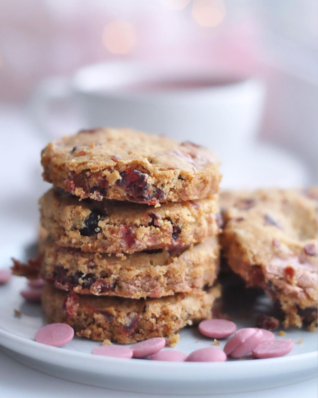 Galletas de Chocolate Rubí con Arándanos