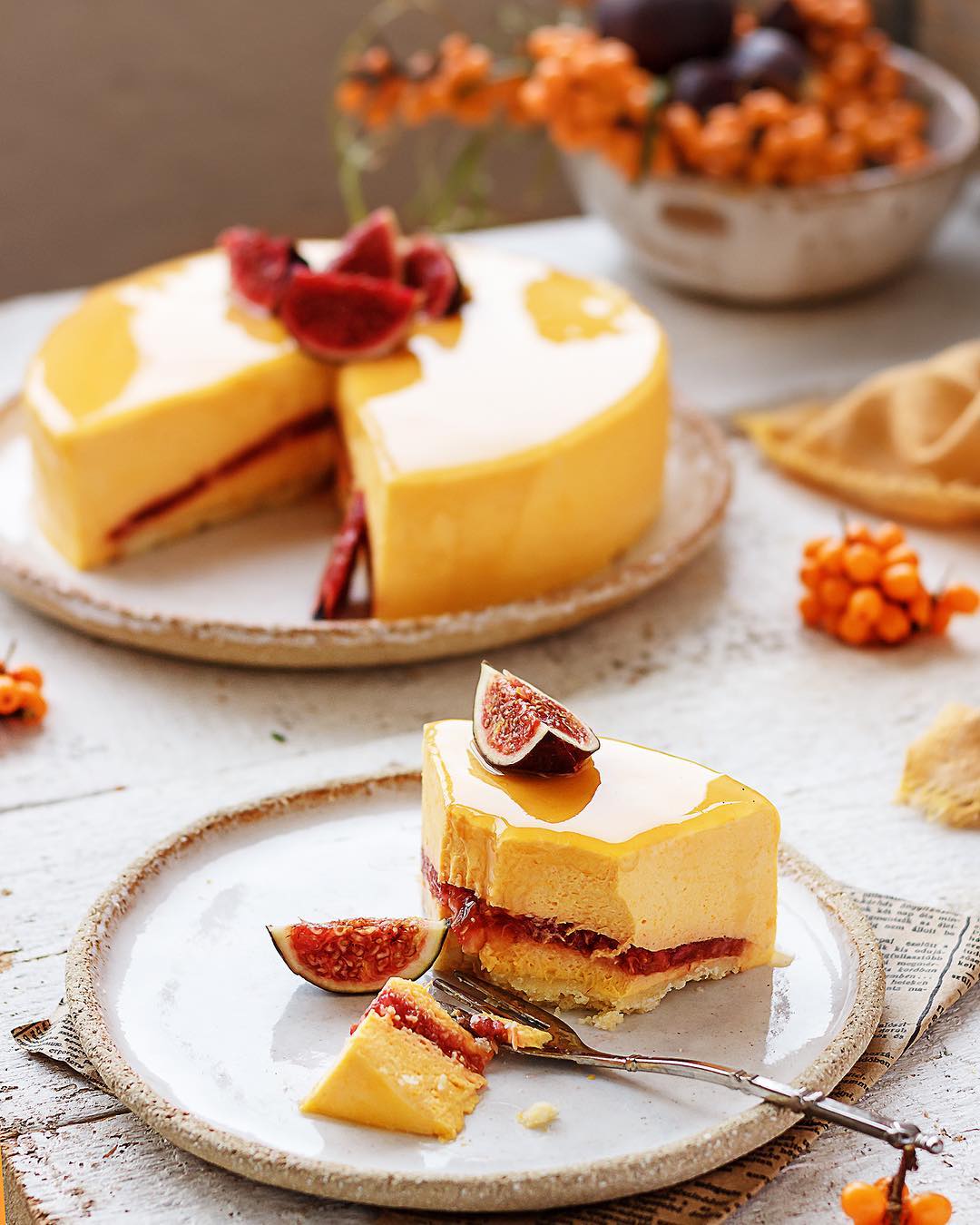 SEA BUCKTHORN MOUSSE CAKE