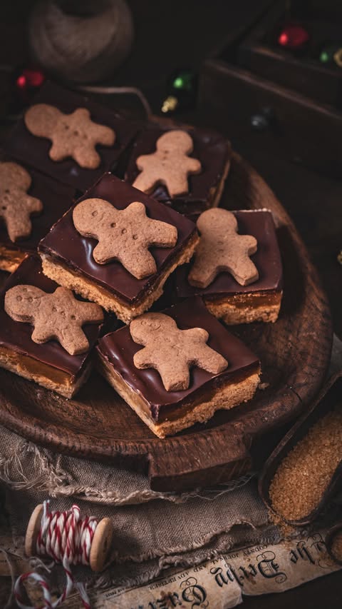 Spiced Millionaire's Shortbread with Gingerbread Twist