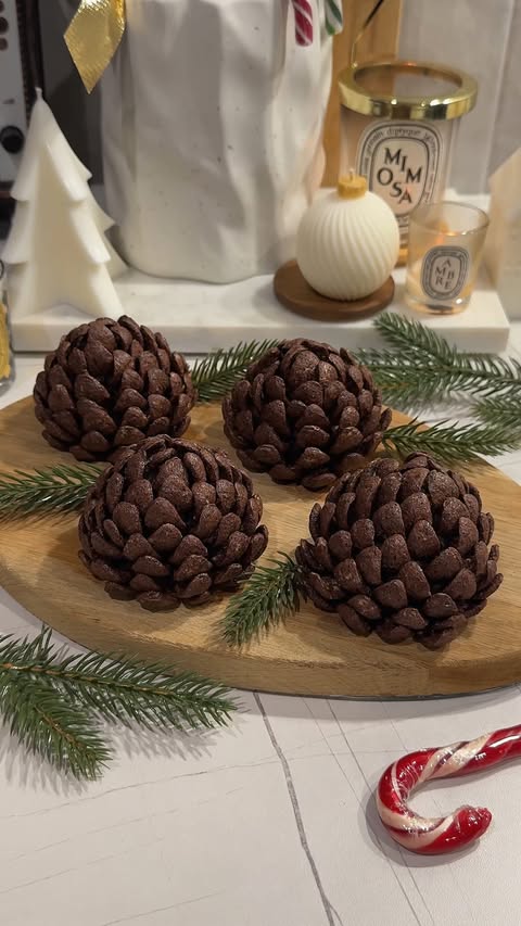 Sugar-Free Chocolate Pinecone Pastries for Christmas