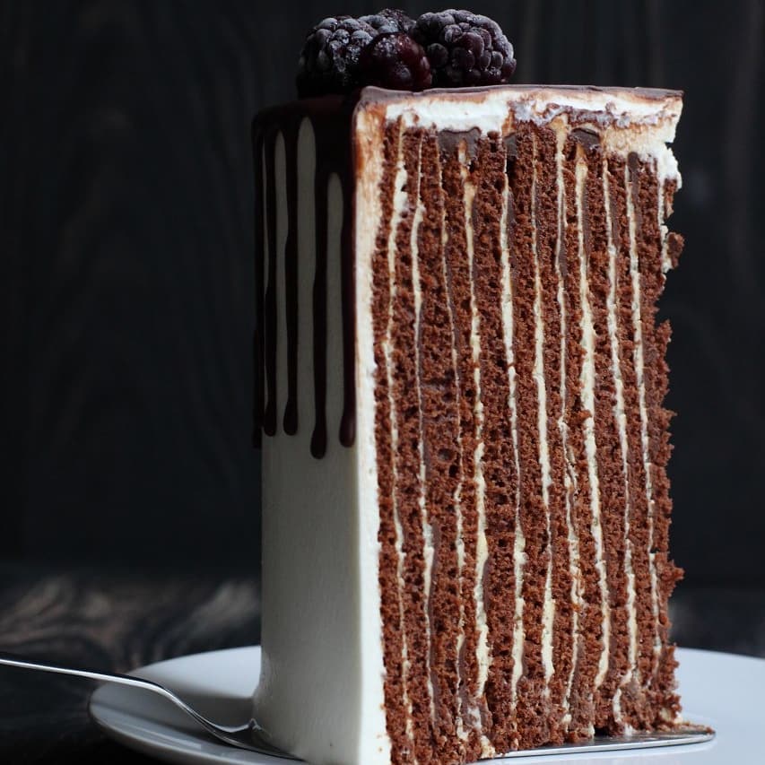 Tall chocolate honey cake