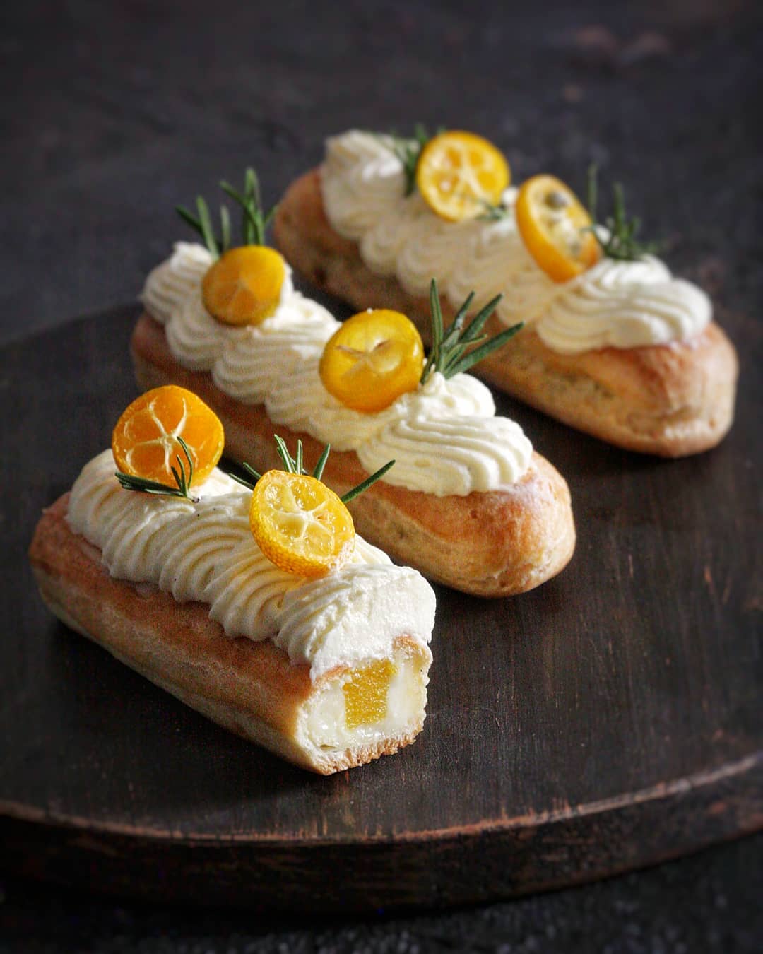 Tangerine eclairs