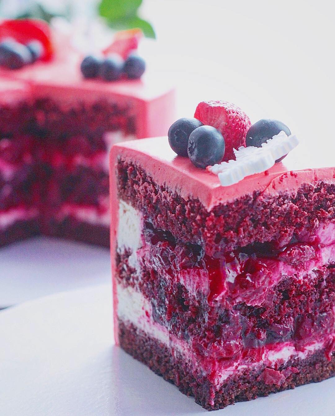 Red velvet cake with cherry