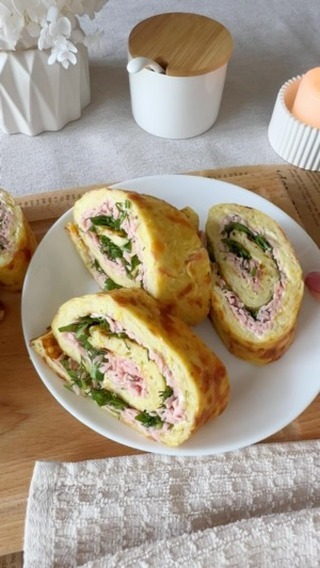 Zucchini Roll with Herb and Sausage Filling